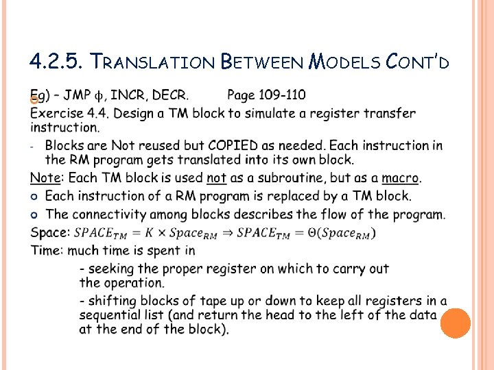 4. 2. 5. TRANSLATION BETWEEN MODELS CONT’D 