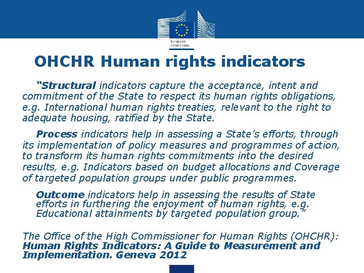 Human Rights Indicators Leave no one behind Human rights indicators inclusive