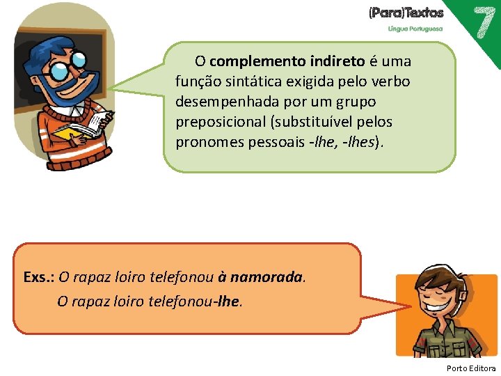 O complemento indireto é uma função sintática exigida pelo verbo desempenhada por um grupo