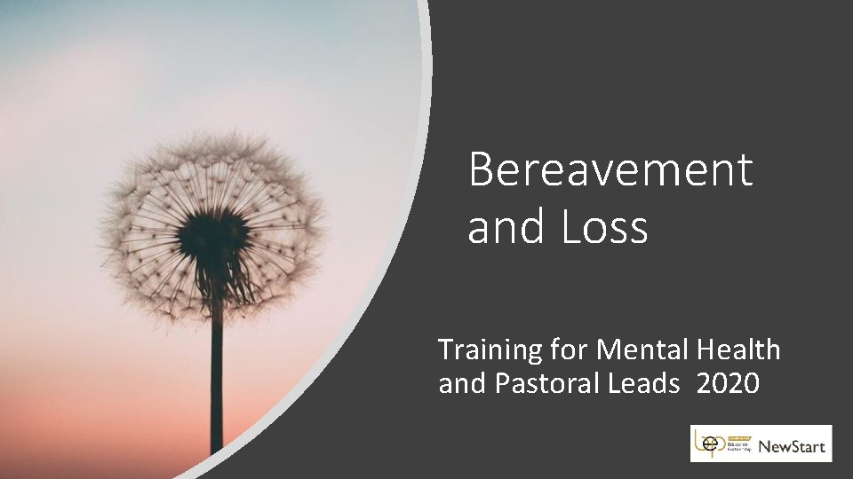 Bereavement and Loss Training for Mental Health and Pastoral Leads 2020 