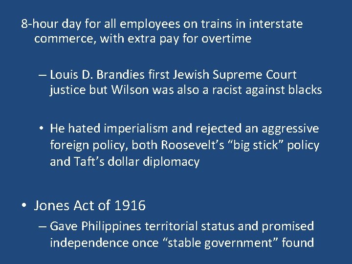 8 -hour day for all employees on trains in interstate commerce, with extra pay