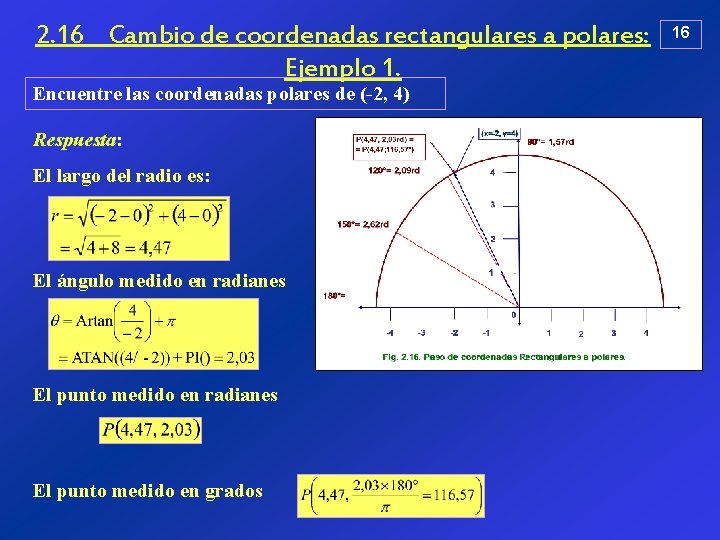 2. 16 Cambio de coordenadas rectangulares a polares: Ejemplo 1. Encuentre las coordenadas polares