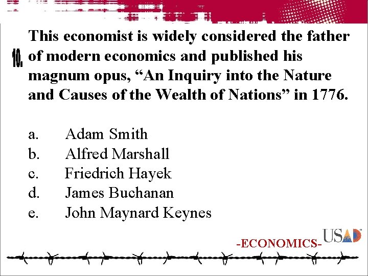 This economist is widely considered the father of modern economics and published his magnum