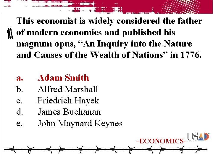 This economist is widely considered the father of modern economics and published his magnum