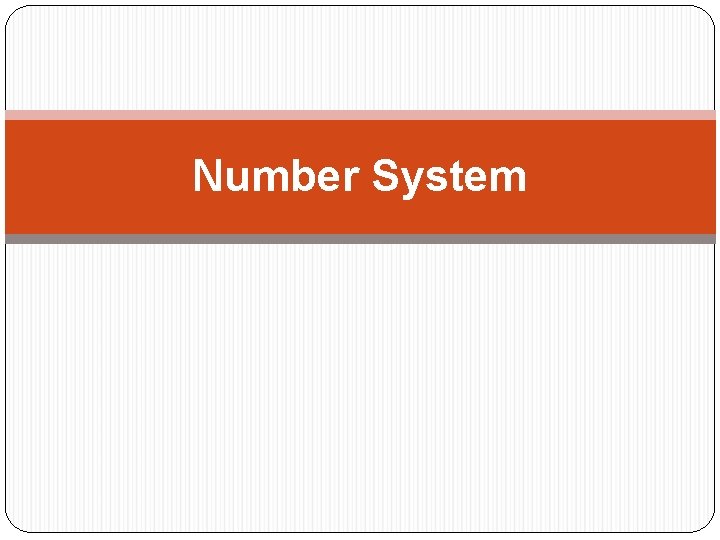 Number System 