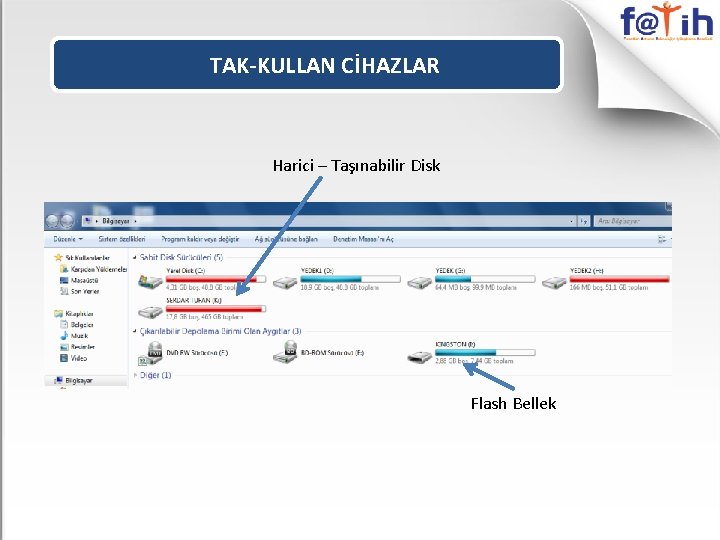 TAK-KULLAN CİHAZLAR Harici – Taşınabilir Disk Flash Bellek 