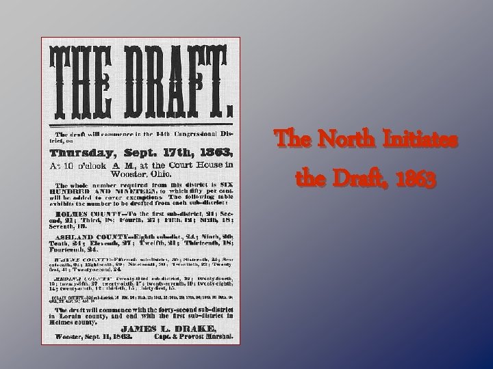 The North Initiates the Draft, 1863 