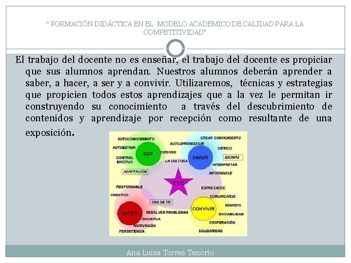 FORMACIN DIDCTICA EN EL MODELO ACADEMICO DE CALIDAD