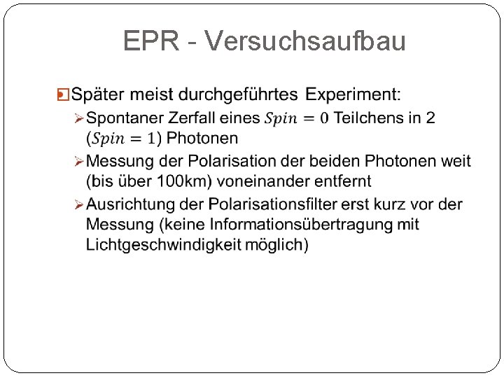 EPR - Versuchsaufbau � 