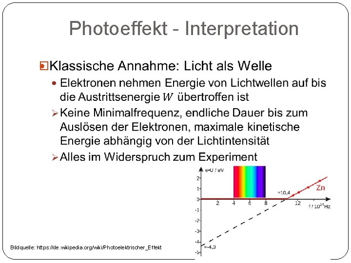 Photoeffekt - Interpretation � Bildquelle: https: //de. wikipedia. org/wiki/Photoelektrischer_Effekt 