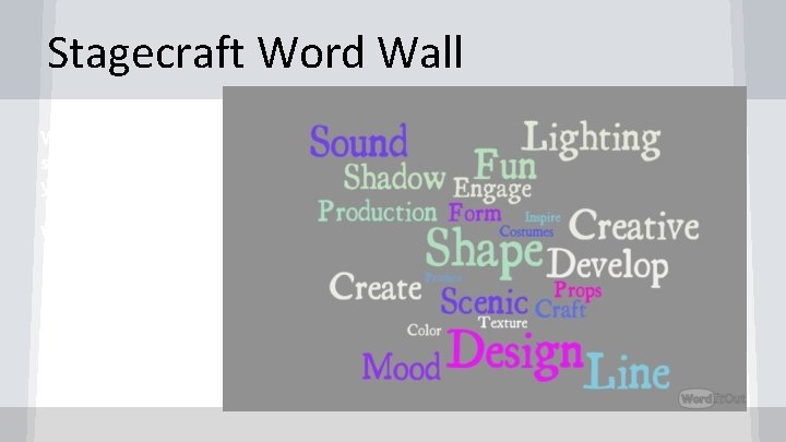 Stagecraft Word Wall W s y W 