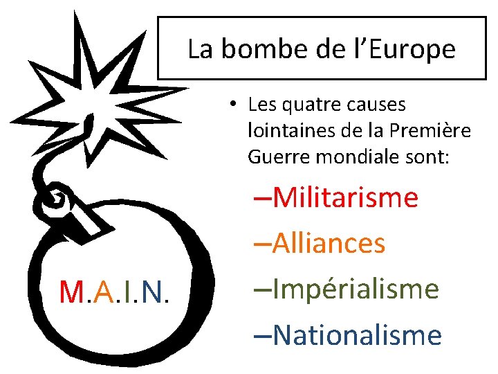 La bombe de l’Europe • Les quatre causes lointaines de la Première Guerre mondiale