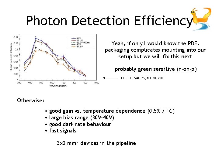 Photon Detection Efficiency Yeah, if only I would know the PDE. packaging complicates mounting