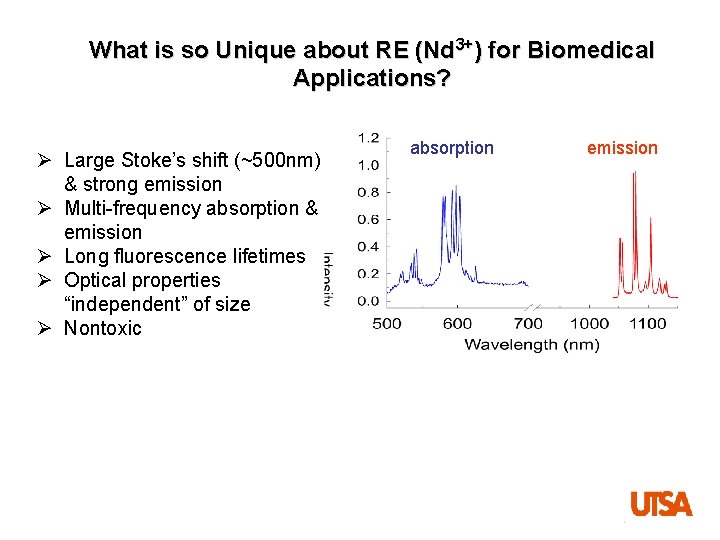 What is so Unique about RE (Nd 3+) for Biomedical Applications? Ø Large Stoke’s