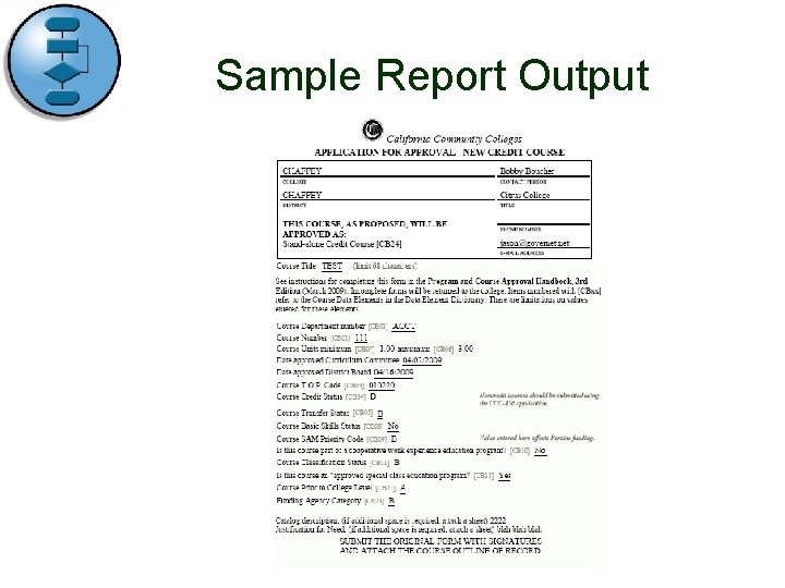 Sample Report Output 