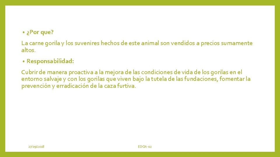  • ¿Por que? La carne gorila y los suvenires hechos de este animal