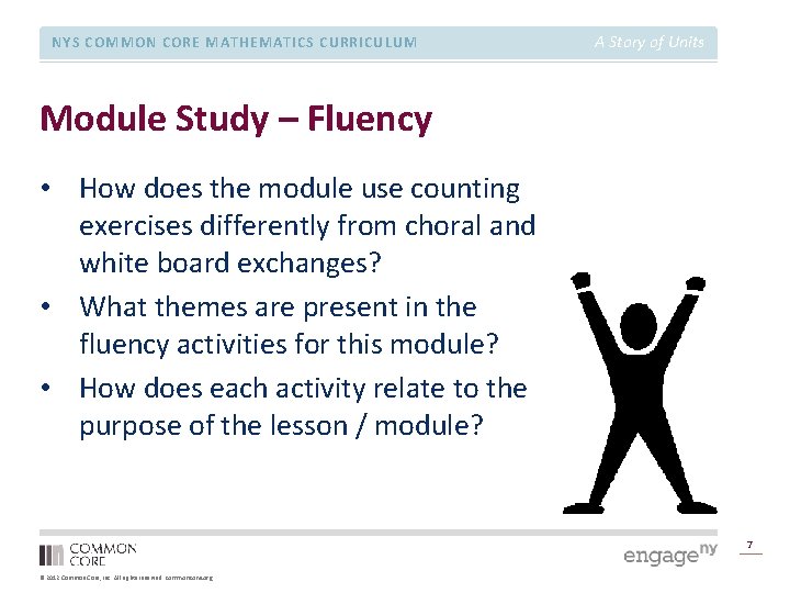 NYS COMMON CORE MATHEMATICS CURRICULUM A Story of Units Module Study – Fluency •