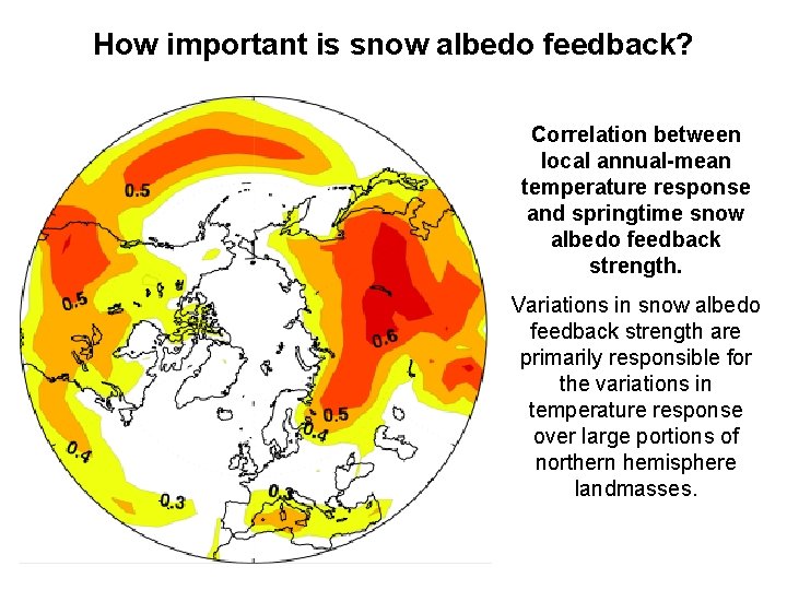 How important is snow albedo feedback? Correlation between local annual-mean temperature response and springtime