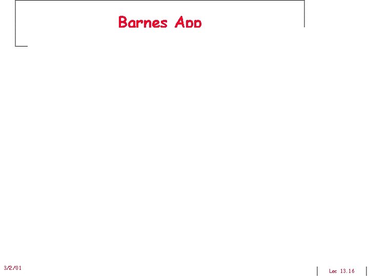 Barnes App 3/2/01 CS 252/Patterson Lec 13. 16 