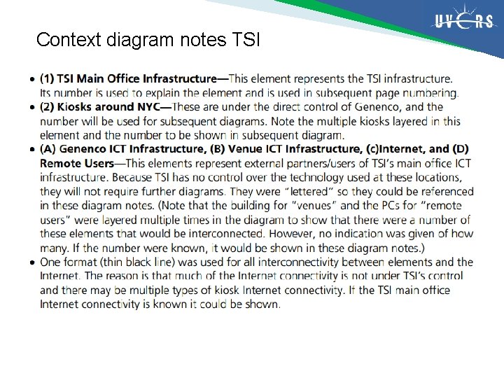 Context diagram notes TSI 