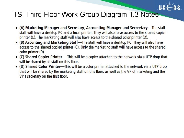 TSI Third-Floor Work-Group Diagram 1. 3 Notes 