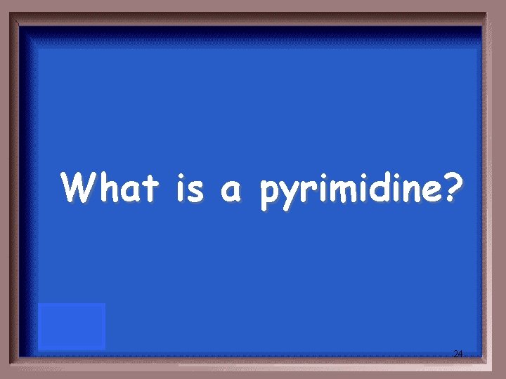 What is a pyrimidine? 24 