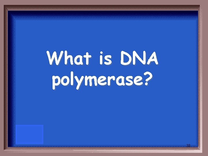 What is DNA polymerase? 38 