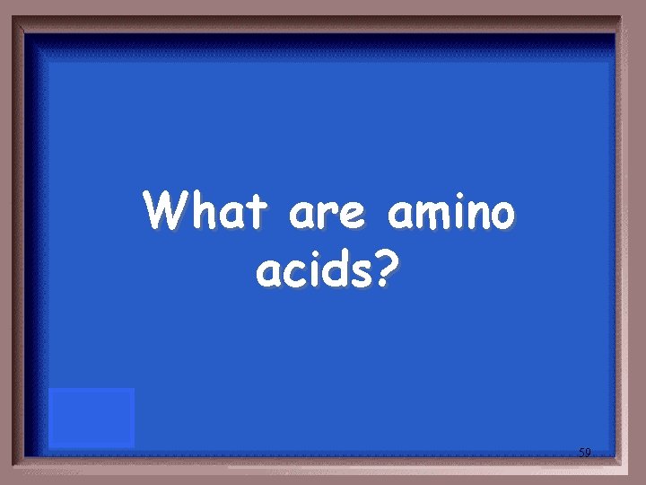 What are amino acids? 59 