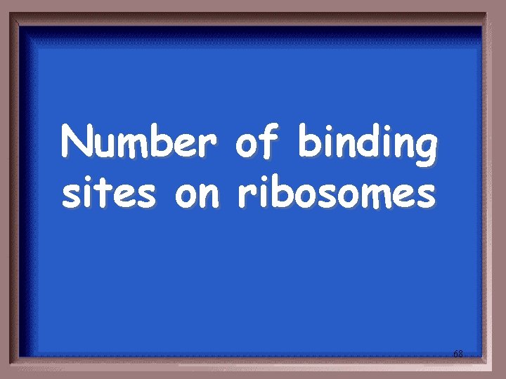 Number sites on of binding ribosomes 68 