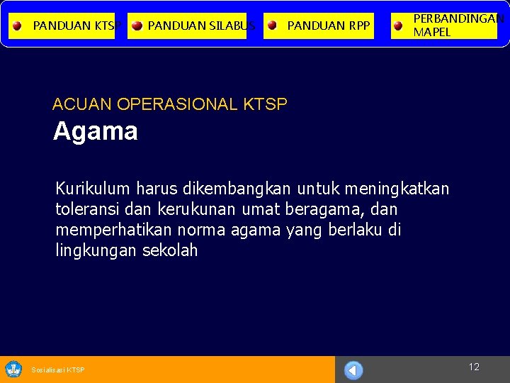 PANDUAN KTSP PANDUAN SILABUS PANDUAN RPP PERBANDINGAN MAPEL ACUAN OPERASIONAL KTSP Agama Kurikulum harus