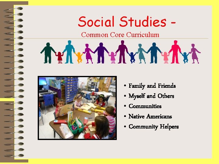 Social Studies Common Core Curriculum • Family and Friends • Myself and Others •