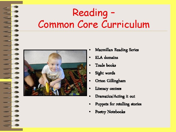 Reading – Common Core Curriculum • • • Macmillan Reading Series ELA domains Trade