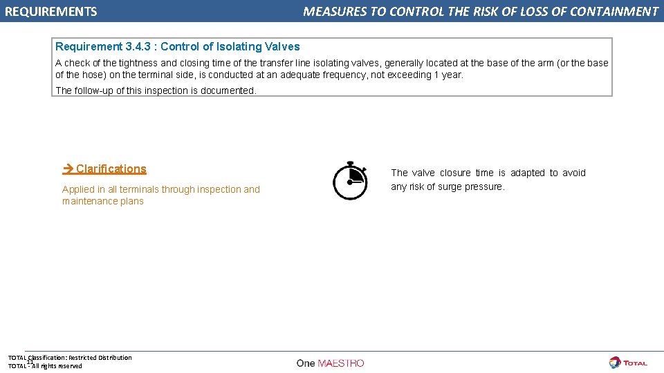 REQUIREMENTS MEASURES TO CONTROL THE RISK OF LOSS OF CONTAINMENT Requirement 3. 4. 3