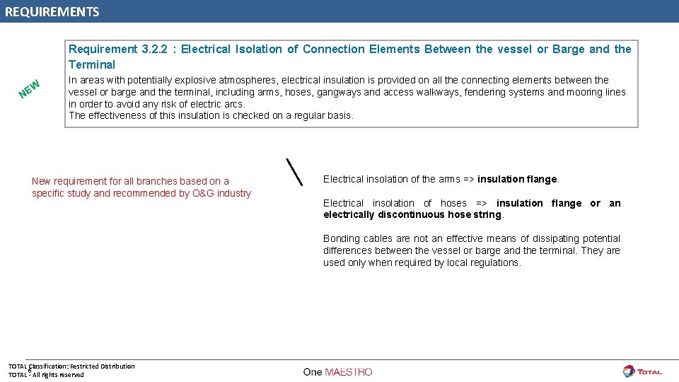 REQUIREMENTS Requirement 3. 2. 2 : Electrical Isolation of Connection Elements Between the vessel