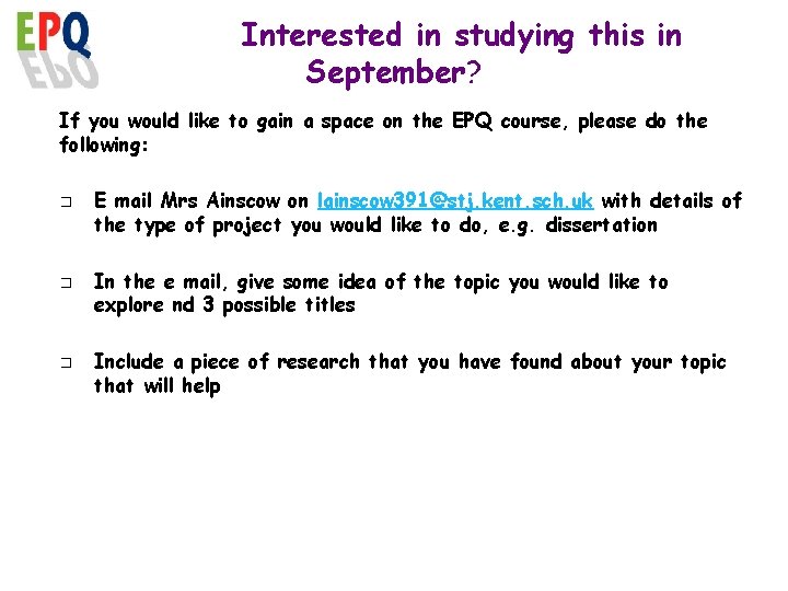 Interested in studying this in September? If you would like to gain a space