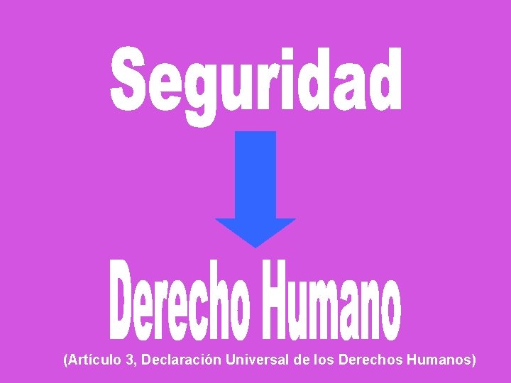 (Artículo 3, Declaración Universal de los Derechos Humanos) 