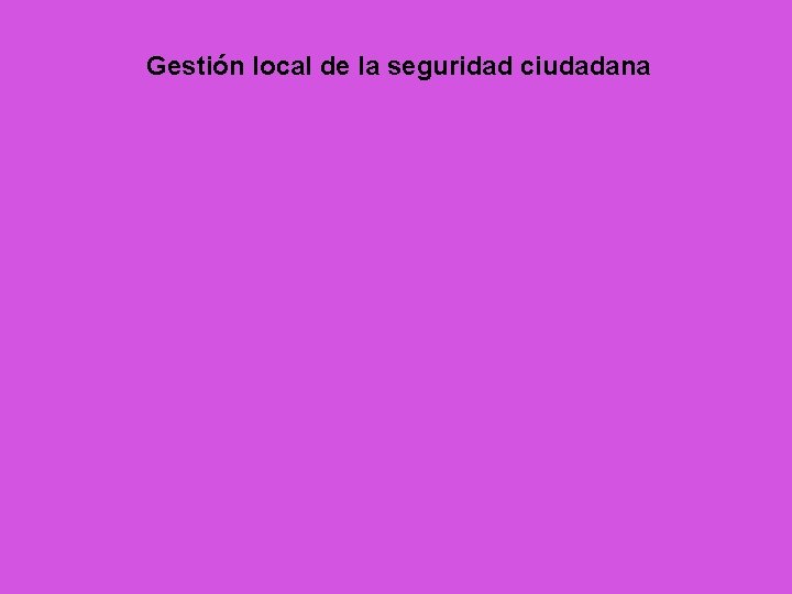 Gestión local de la seguridad ciudadana 