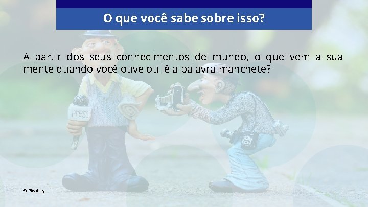 O que você sabe sobre isso? A partir dos seus conhecimentos de mundo, o