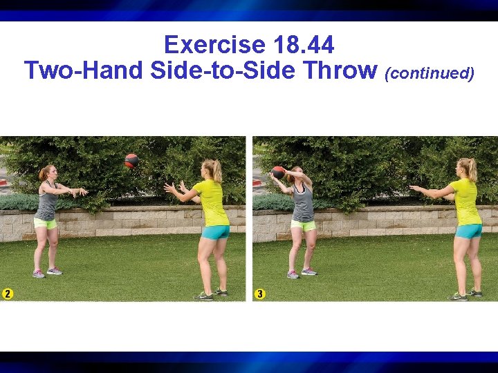 Exercise 18. 44 Two-Hand Side-to-Side Throw (continued) 