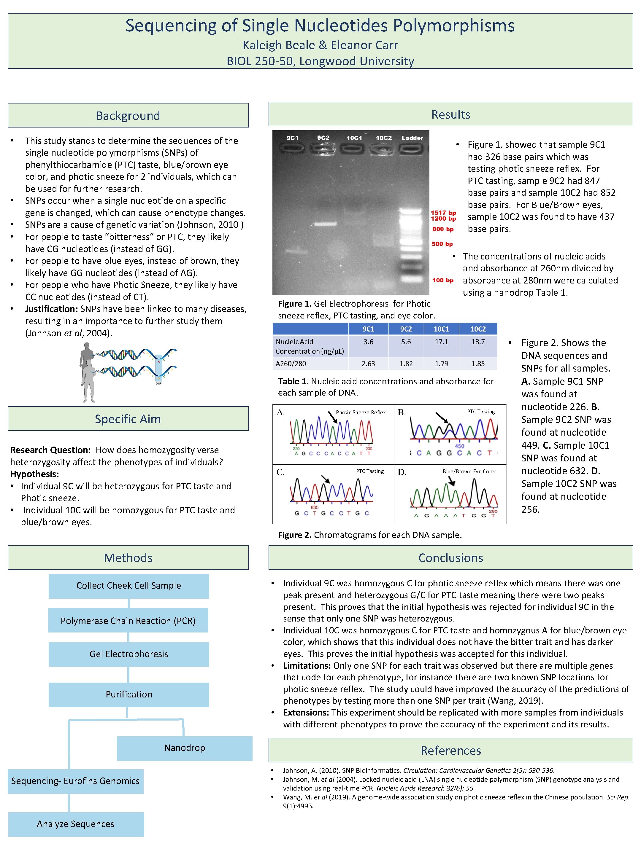 Sequencing of Single Nucleotides Polymorphisms Kaleigh Beale Eleanor