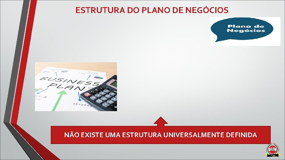 ESTRUTURA DO PLANO DE NEGÓCIOS NÃO EXISTE UMA ESTRUTURA UNIVERSALMENTE DEFINIDA 6 