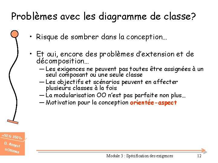 Problèmes avec les diagramme de classe? • Risque de sombrer dans la conception… •