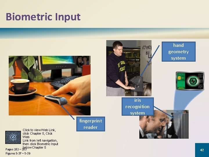 Biometric Input hand geometry system iris recognition system Click to view Web Link, click