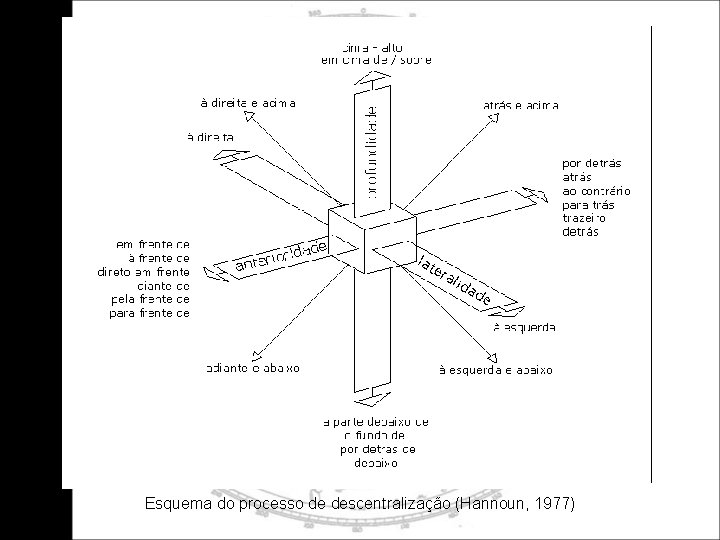 Esquema do processo de descentralização (Hannoun, 1977) 