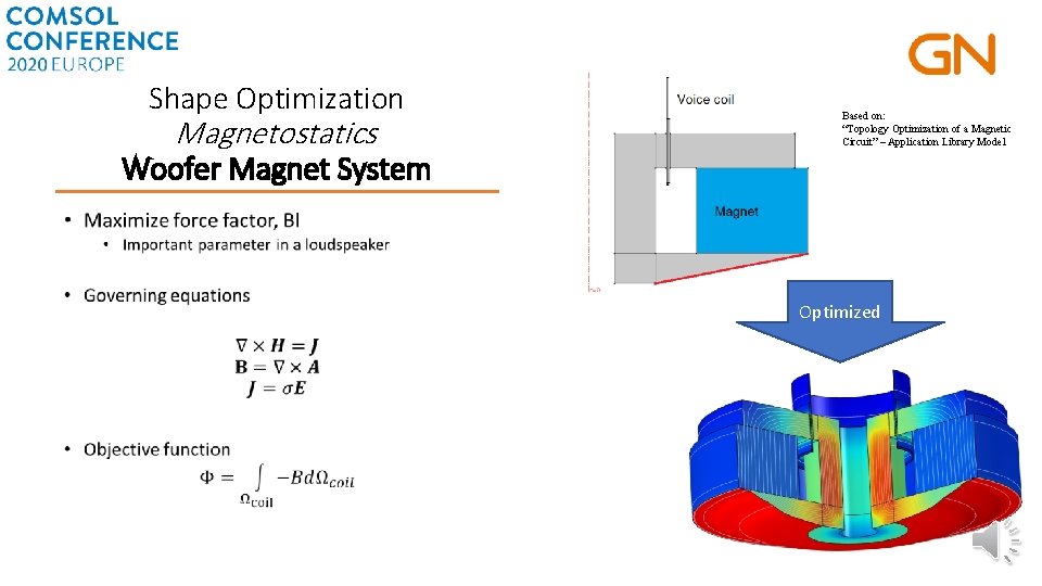Shape Optimization Magnetostatics Based on: “Topology Optimization of a Magnetic Circuit” – Application Library