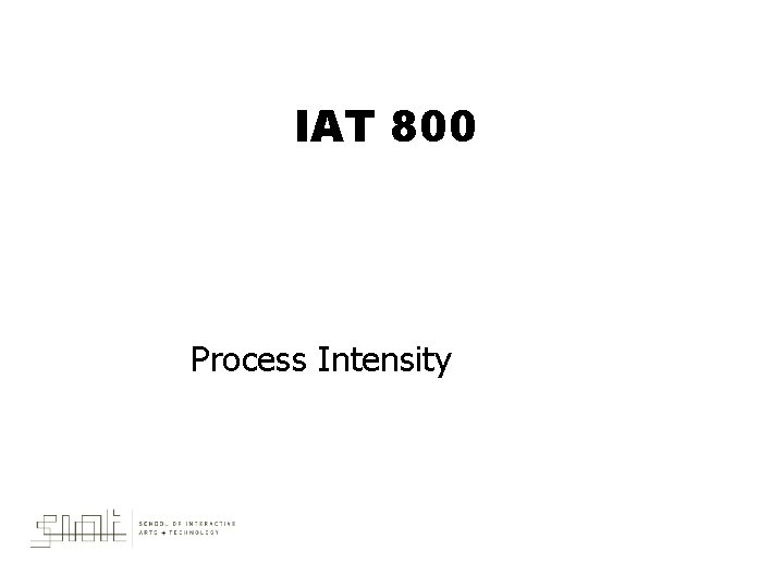 IAT 800 Process Intensity 