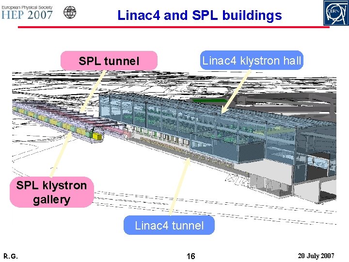 Linac 4 and SPL buildings Linac 4 klystron hall SPL tunnel SPL klystron gallery