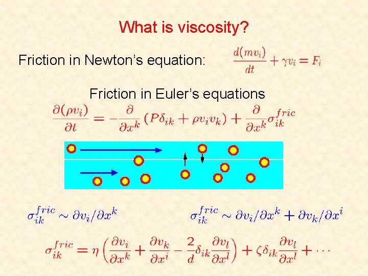 What is viscosity? Friction in Newton’s equation: Friction in Euler’s equations 