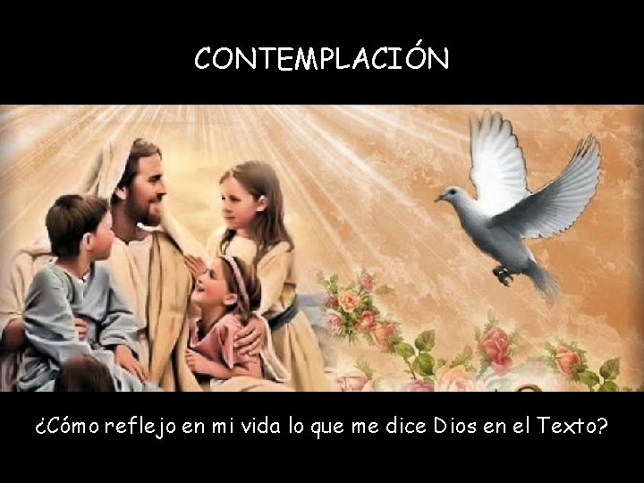 CONTEMPLACIÓN ¿Cómo reflejo en mi vida lo que me dice Dios en el Texto?