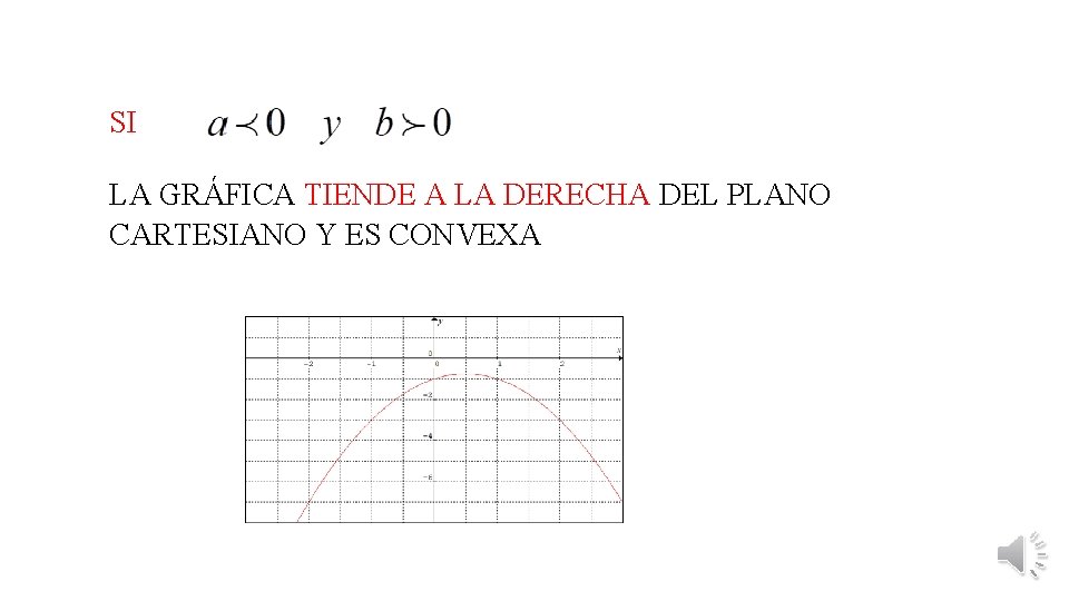 SI LA GRÁFICA TIENDE A LA DERECHA DEL PLANO CARTESIANO Y ES CONVEXA 